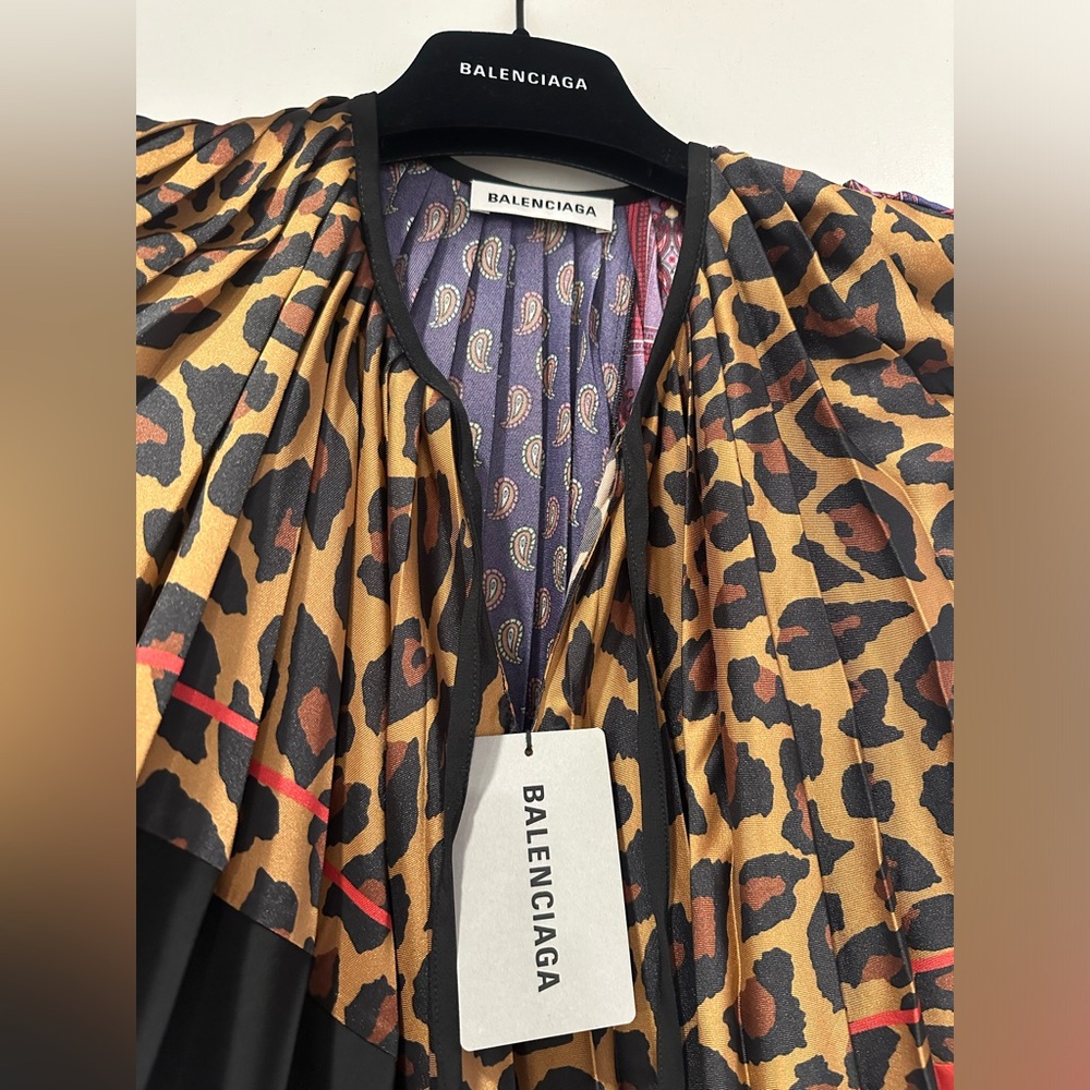 BALENCIAGA NEW WITH TAGS Asymmetrical Multi Colored Long Women Dress Size 34.